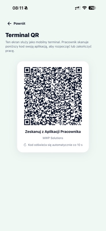 HR PRO Mobile Terminal QR do skanowania